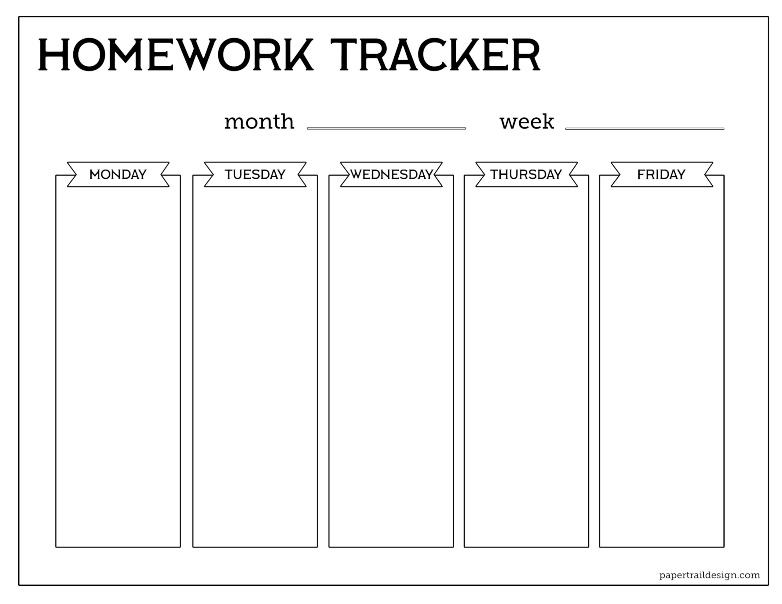 Printable Homework Organizer – Colona.rsd7 For Homework Agenda Template