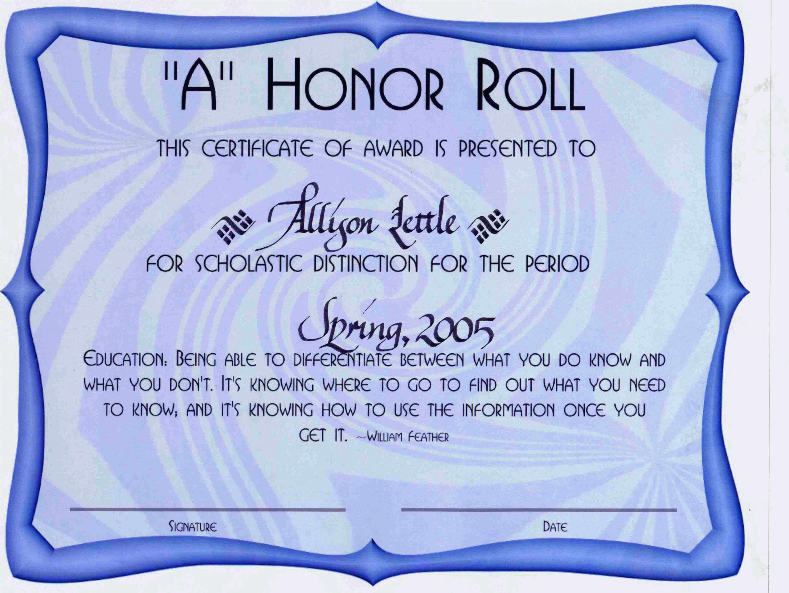 Printable Honor Roll Certificates Zrom Tk Free Awards Within Honor Roll Certificate Template