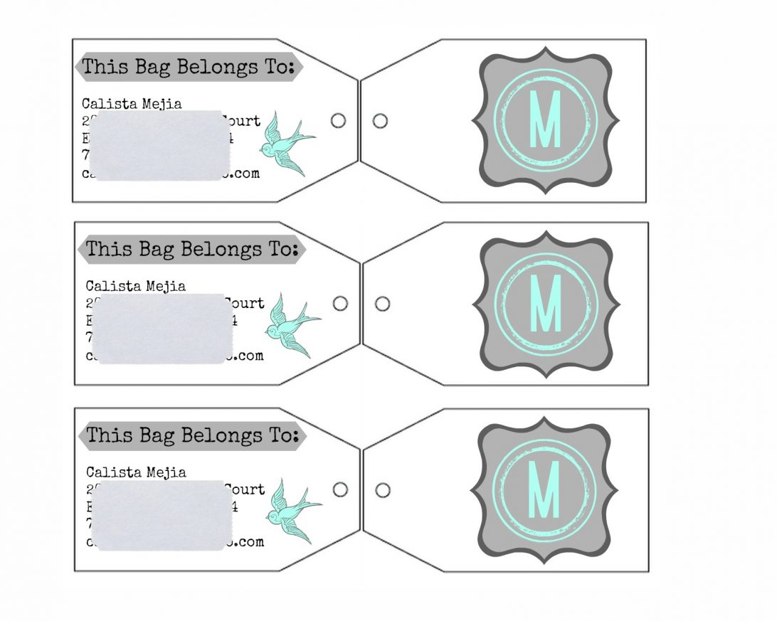 Printable Luggage Tags Template Air Canada Disney World Free Pertaining To Luggage Tag Template Word
