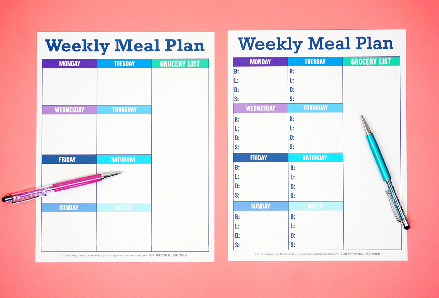 Printable Weekly Meal Planner Template – Happiness Is Homemade In Menu Schedule Template