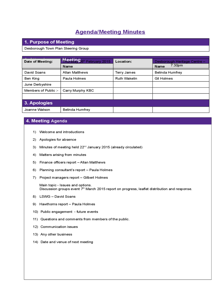 Project Meeting Minutes Template – 9 Free Templates In Pdf For Microsoft Word Meeting Minutes Template