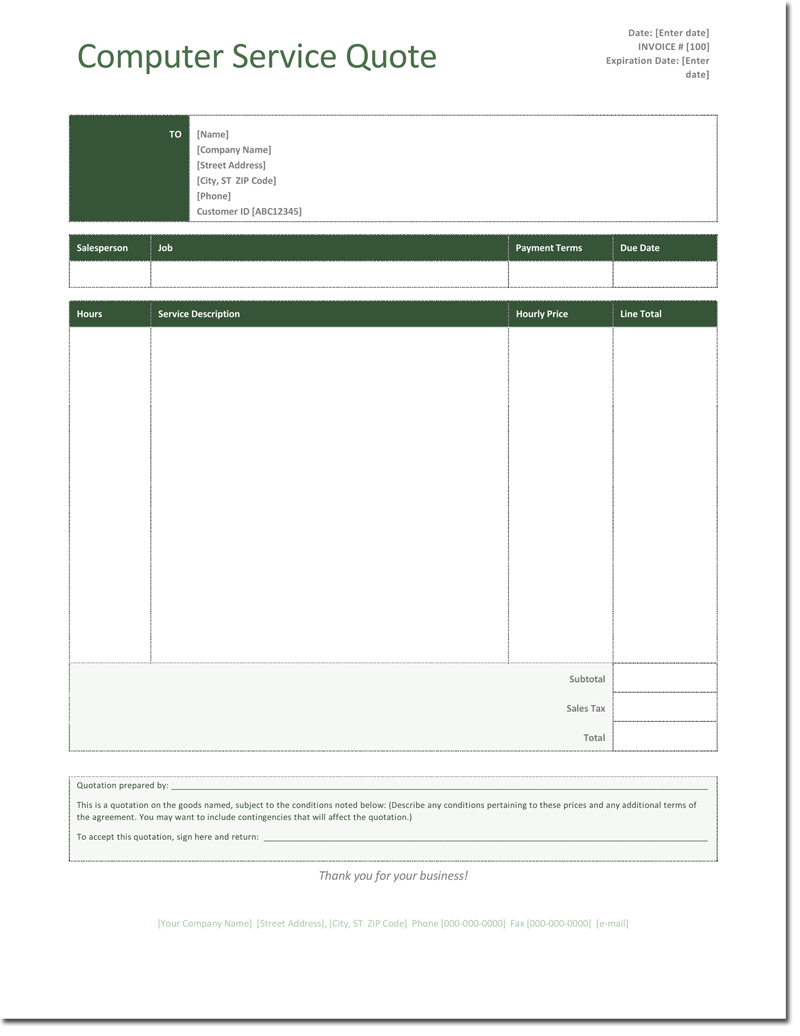 Quotation Templates – Download Free Quotes For Word, Excel With Regard To Hours Of Operation Template Microsoft Word