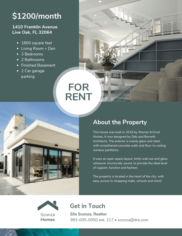 Real Estate Rent Flyer Template for House Rental Flyer Template Best