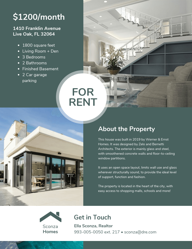 Real Estate Rent Flyer Template For House Rental Flyer Template