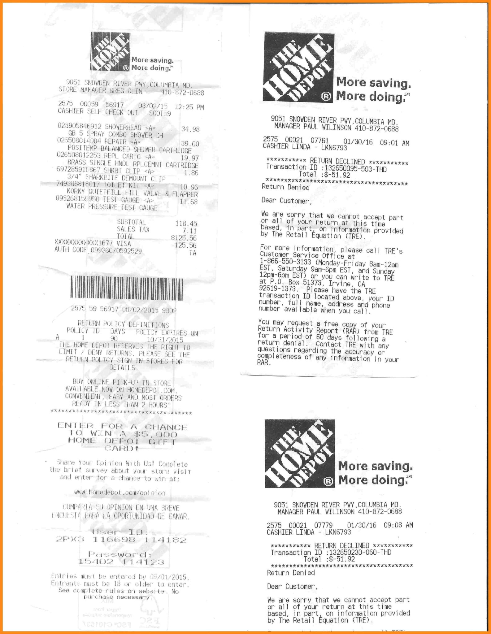 Home Depot Receipt Template With Restore Paint