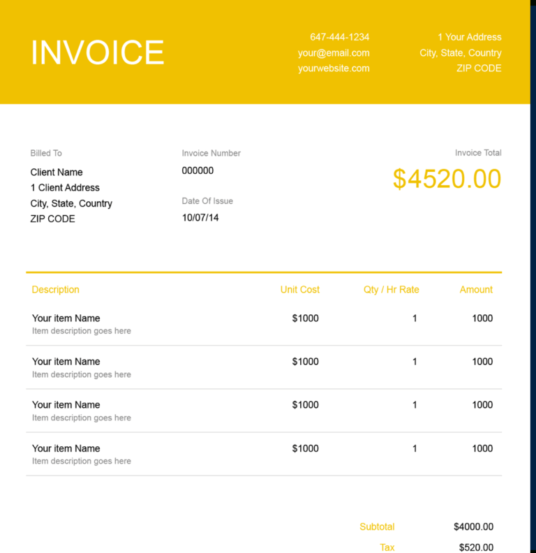 Rental Invoice Template Free Download Send In Minutes Pertaining To