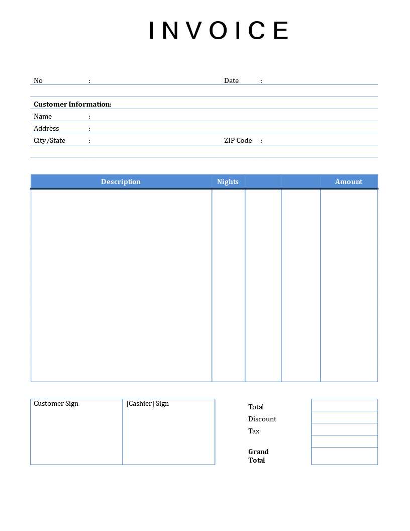 Rental Invoice Template Word | Templates At Pertaining To Invoice Template For Rent