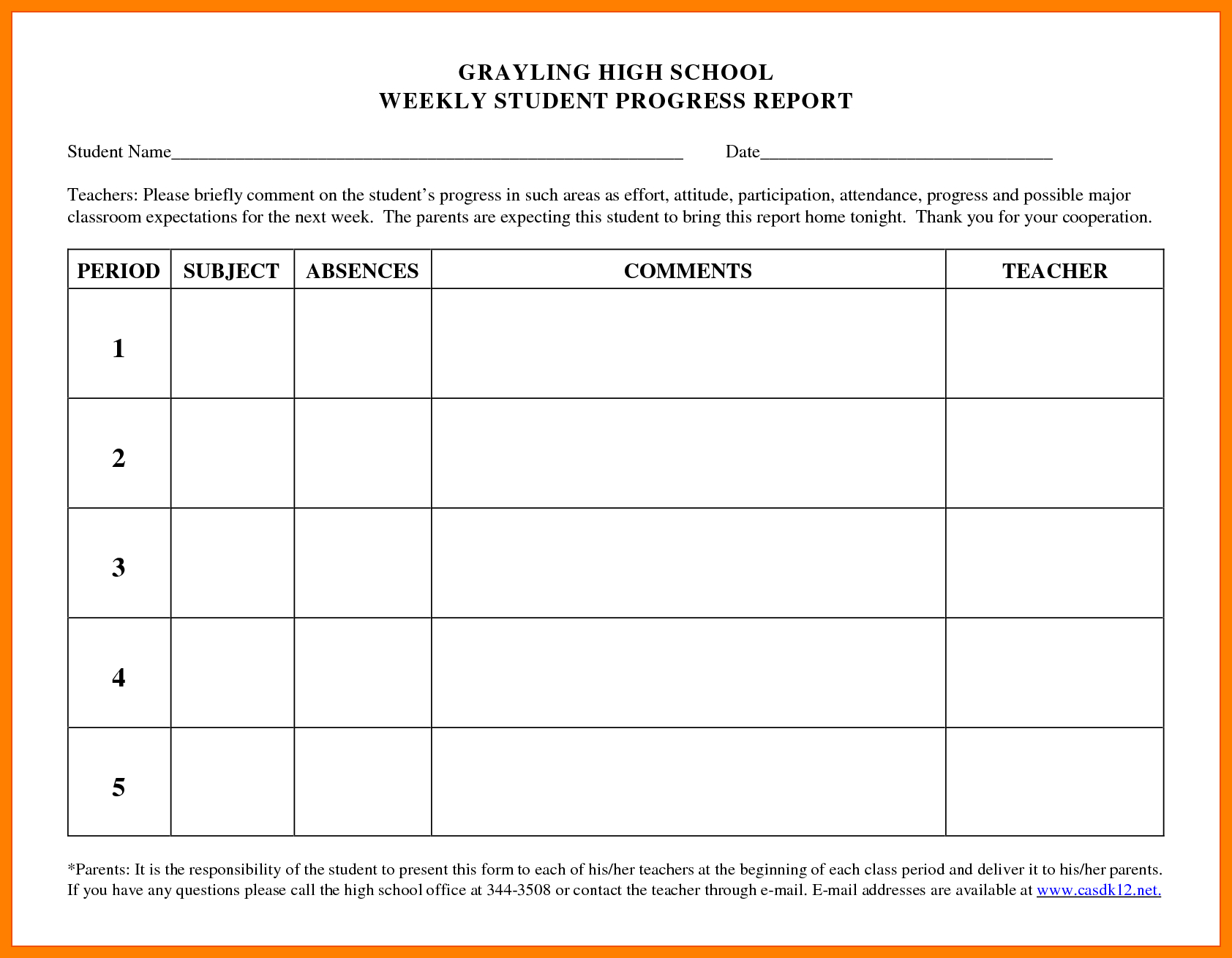 Report Examples Best Photos Of Monthly Student Progress Intended For High School Progress Report Template