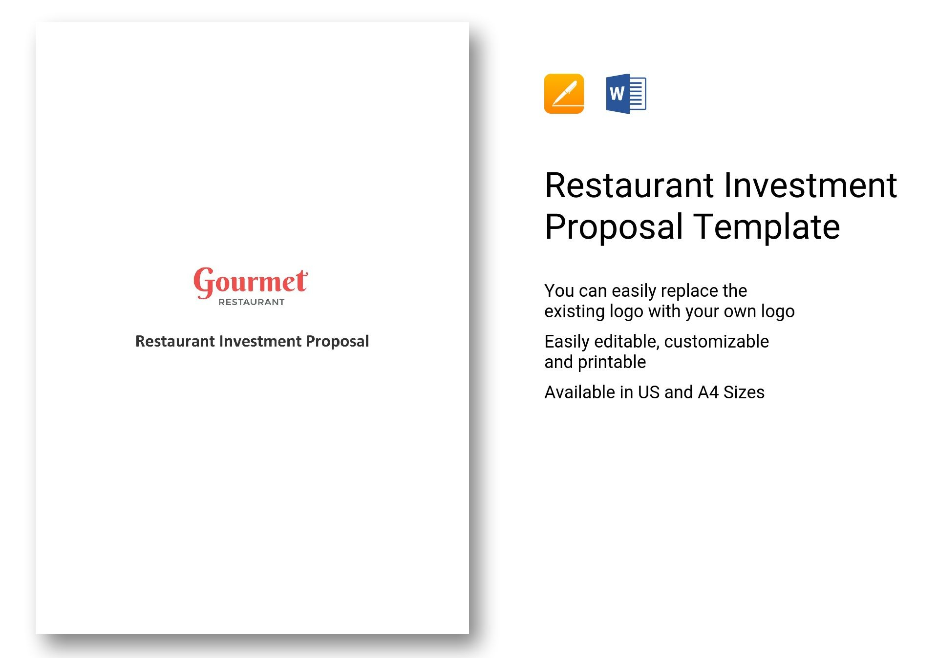 Restaurant Investment Proposal Template In Word, Apple Pages With Regard To Investment Proposal Template