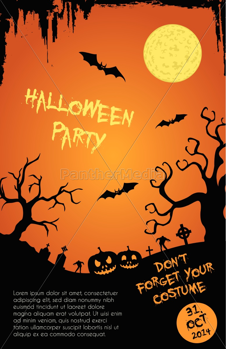 Royalty Free Vector 13350212 – Halloween Party Flyer Template Orange And  Black With Regard To Halloween Costume Party Flyer Templates