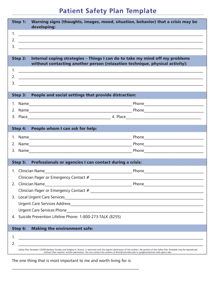 Safety Plan Template - Fill Online, Printable, Fillable Pertaining To Mental Health Safety Plan Template