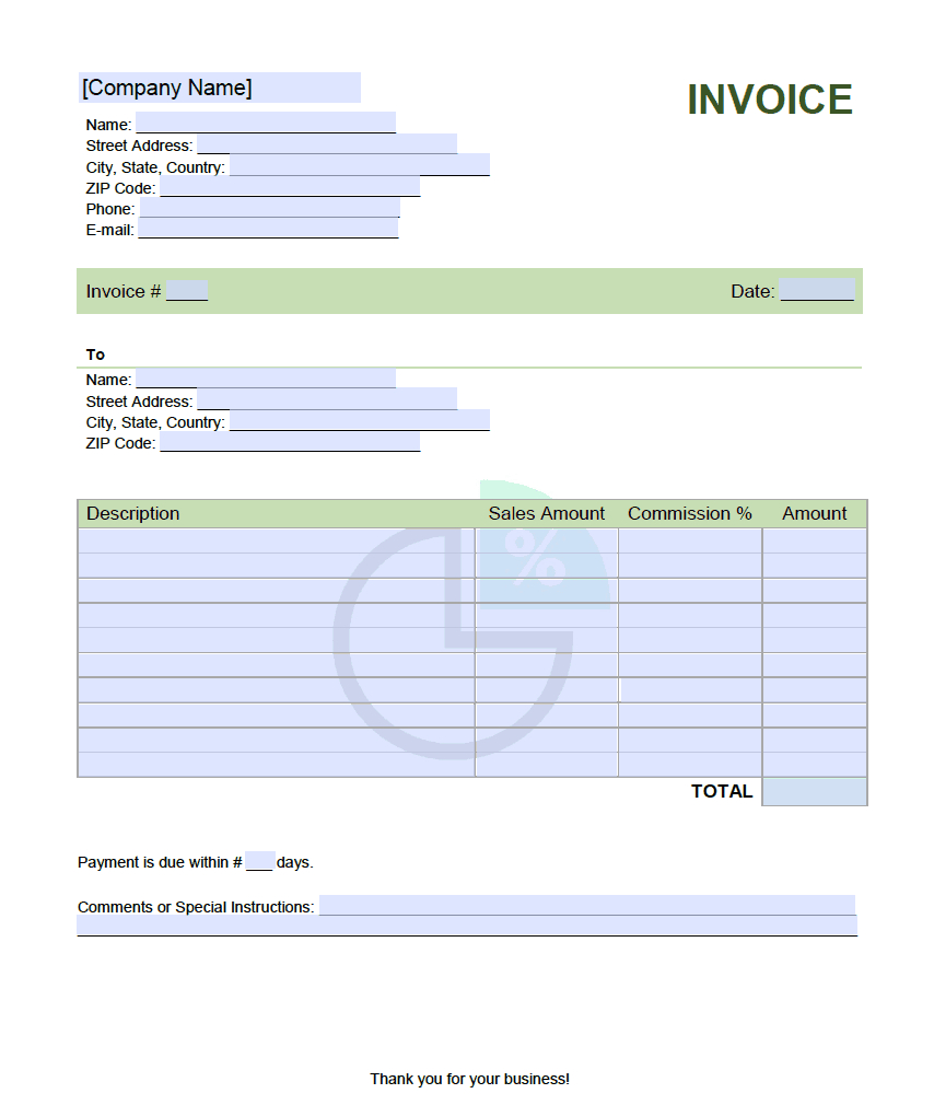 Sales Commission Invoice Template – Onlineinvoice Pertaining To Individual Invoice Template