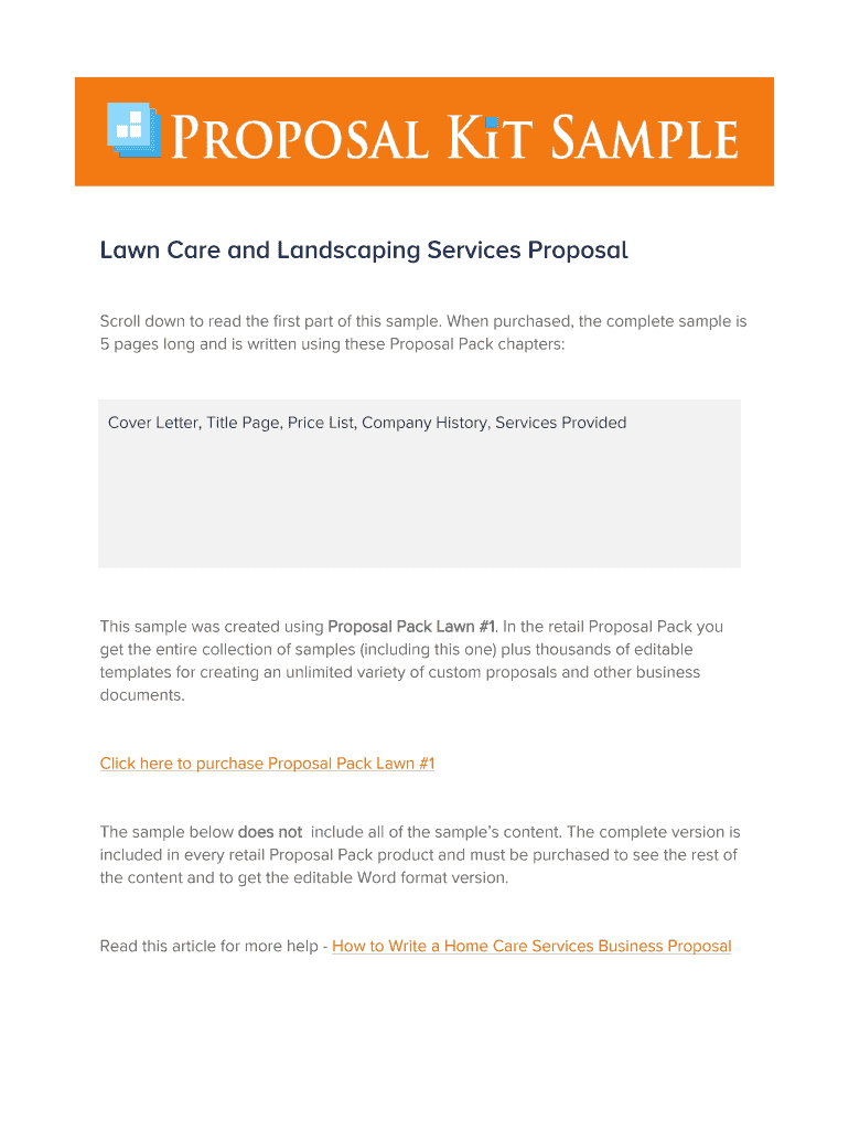 Sample Lawn Care Proposal Letter - Fill Online, Printable Intended For Lawn Care Proposal Template