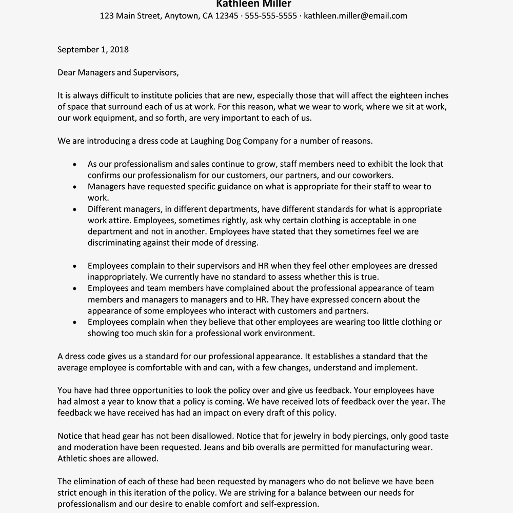 Sample Letter To Introduce A Dress Code With New Business Introduction Email Template