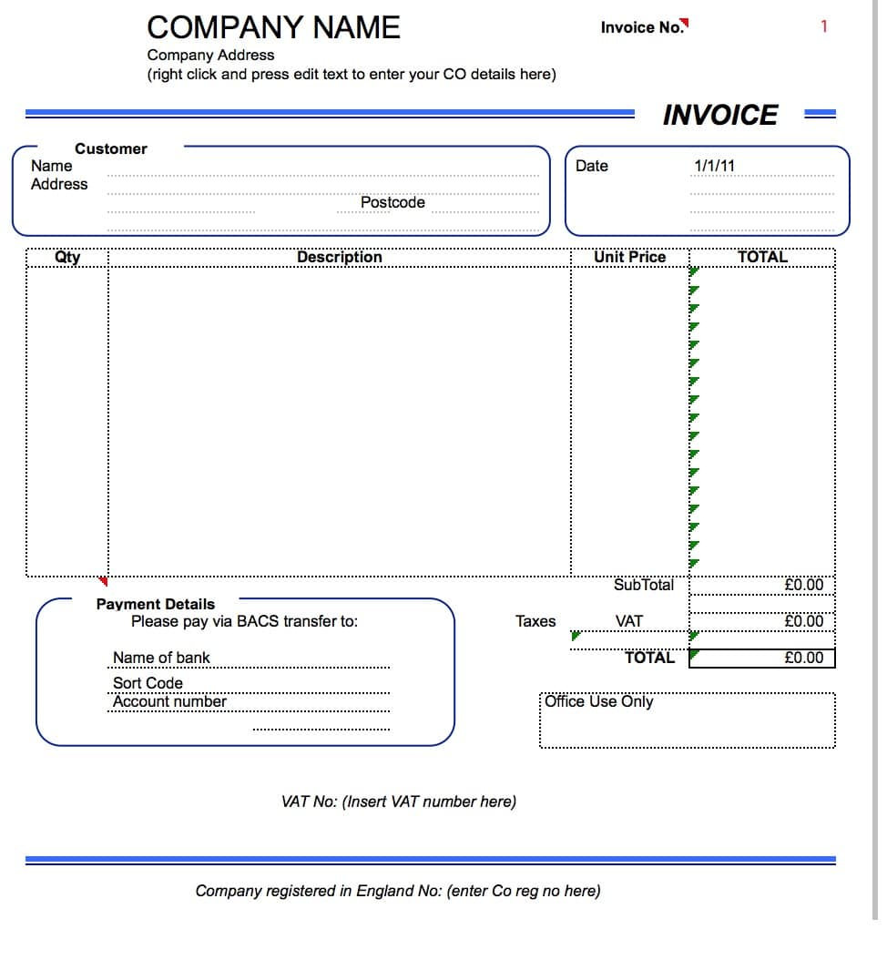 Sample Of Vat Invoice – Colona.rsd7 For Hmrc Invoice Template
