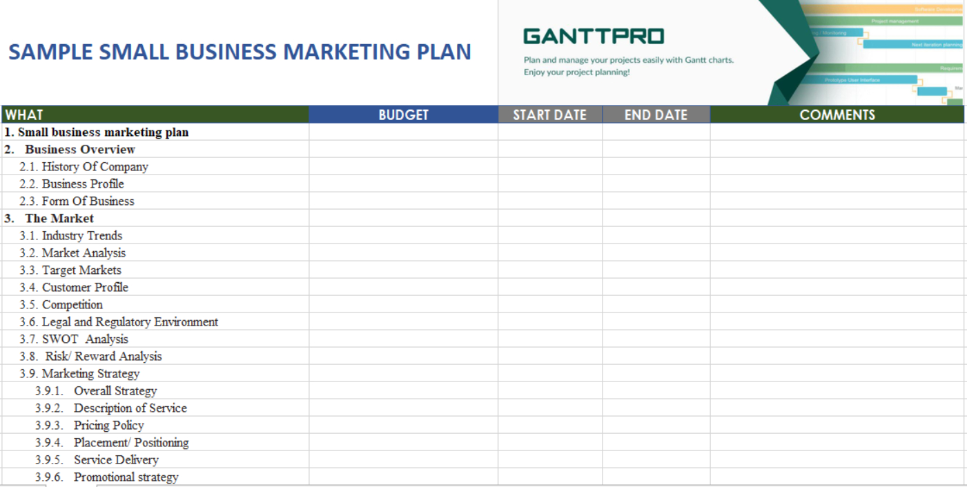 Sample Small Business Marketing Plan | Free Download | Excel For Marketing Plan For Small Business Template