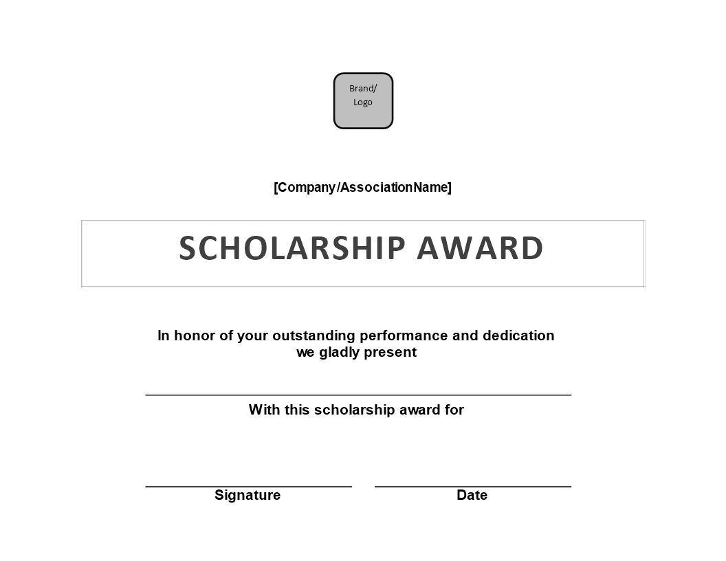 Scholarship Award Certificate | Templates At For Microsoft Word Award Certificate Template