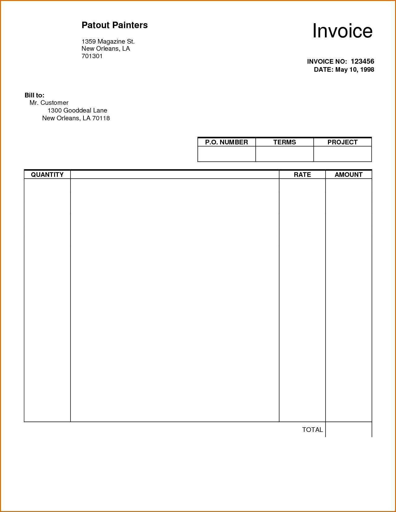 Self Employed Invoice Template Free Excel Malaysia Blank Inside Invoice For Self Employed Template