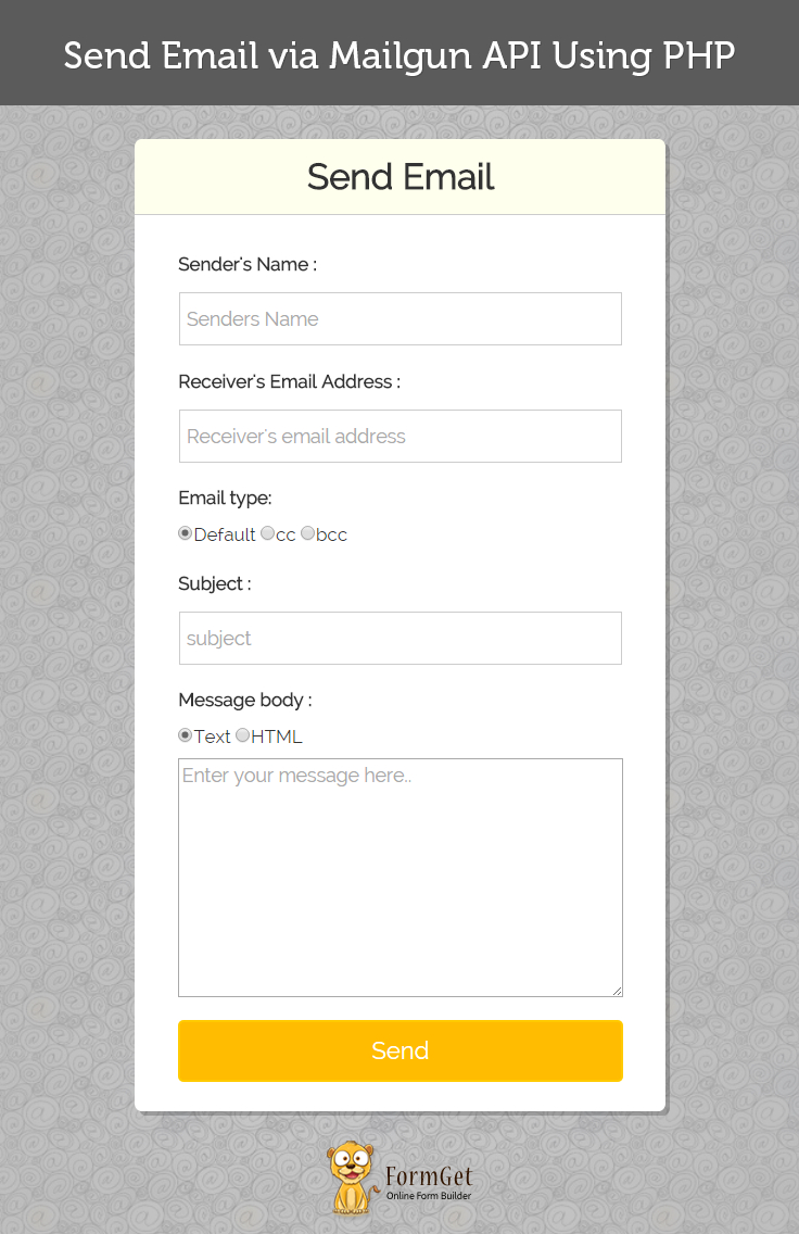 Send Email Via Mailgun Api Using Php | Formget For Mailgun Templates