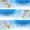 Set Banners Laundry Service. Poster Template For House Intended For Ironing Service Flyer Template