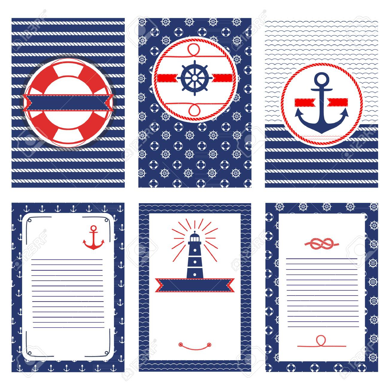 Set Of Nautical And Marine Banners And Flyers. Templates With.. Pertaining To Nautical Banner Template
