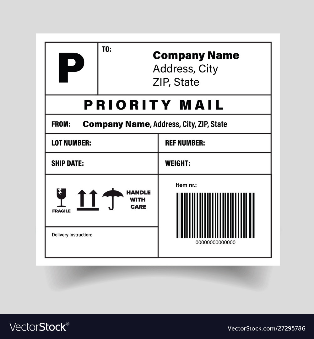 Shipping Barcode Label Sticker Template In Mailing Address Label Template