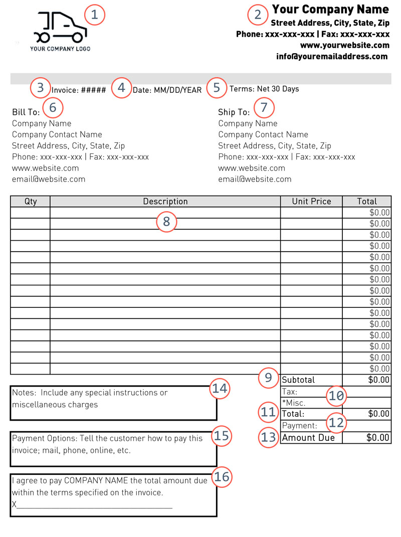 Shipping Invoice Template Download | Tci Business Capital Pertaining To Net 30 Invoice Template
