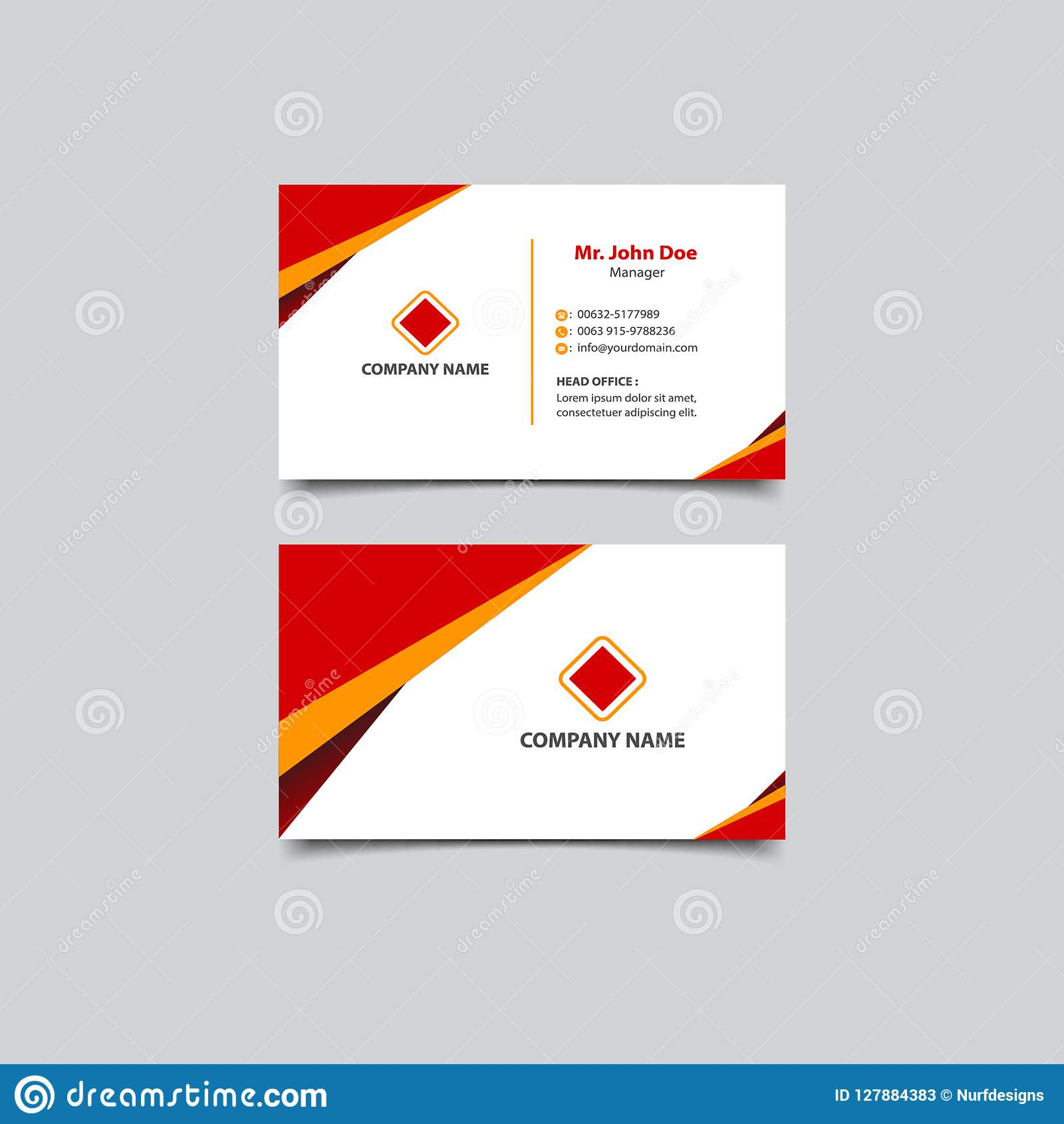 Simple And Modern Business Card Template Design Stock Vector Throughout Modern Business Card Design Templates