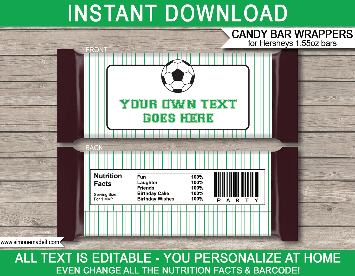 Soccer Hershey Candy Bar Wrappers Template Pertaining To Hershey Labels Template