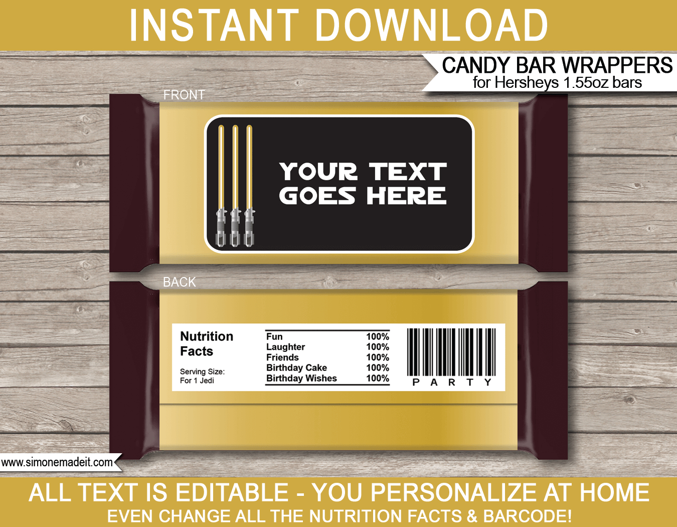 Star Wars Hershey Candy Bar Wrappers Template – Gold In Hershey Labels Template