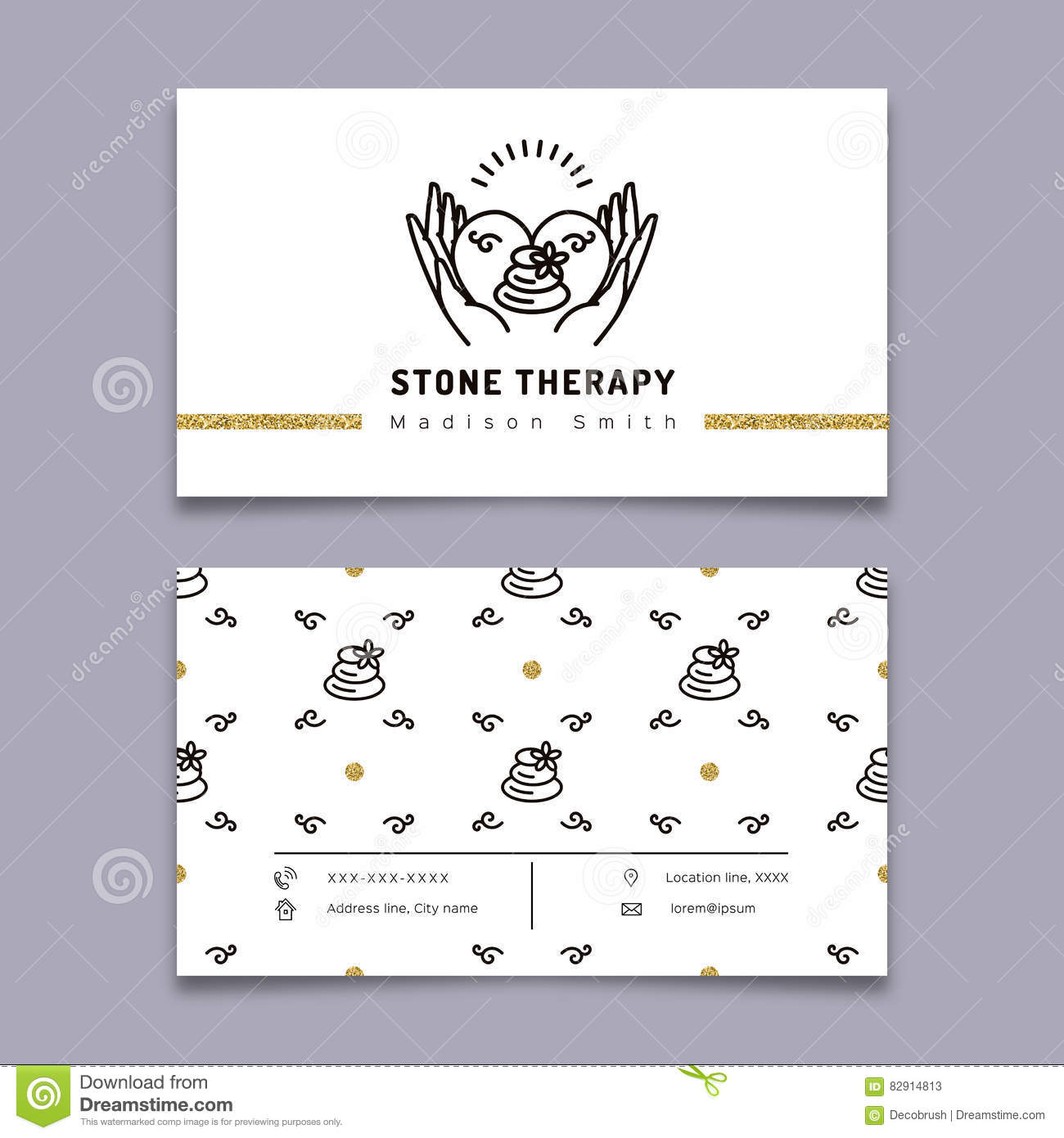 Stone Therapy Business Card. Massage, Beauty Spa, Relax With Massage Therapy Business Card Templates