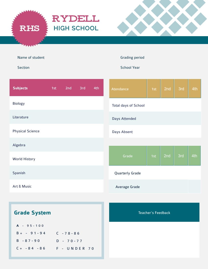 Student Report Card Template – Visme In Kindergarten Report Card Template