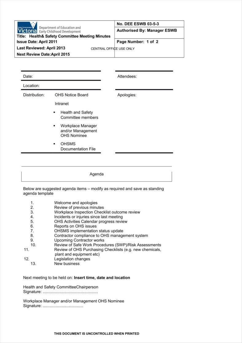 Summary Meeting Template – Colona.rsd7 Intended For Meeting Minutes Template Doc