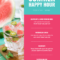 Summer Cocktail Menu Template intended for Happy Hour Menu Template