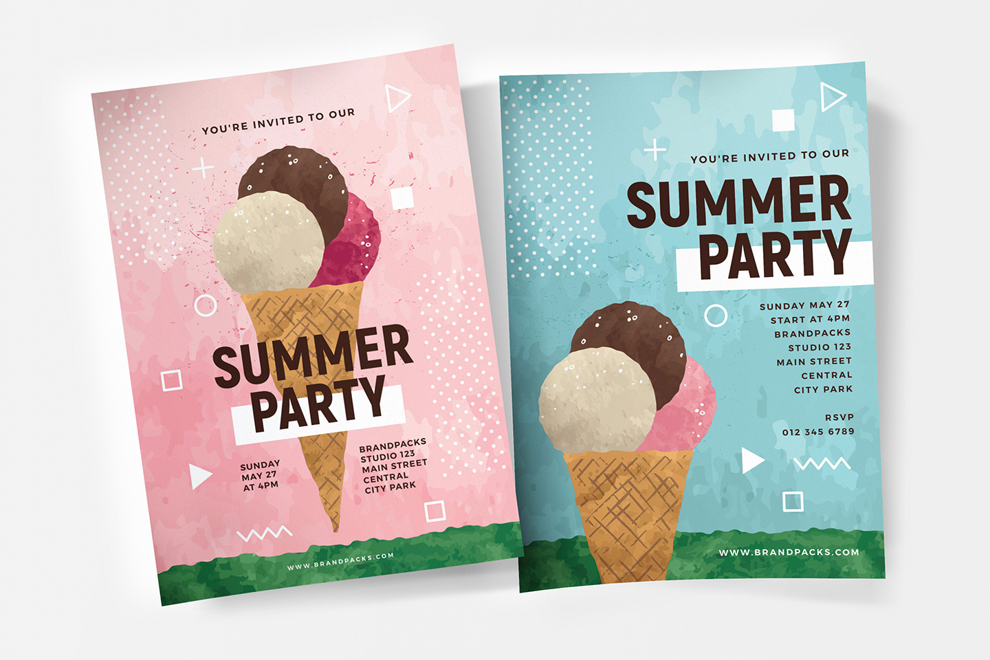 Summer Ice Cream Poster Template – Psd, Ai & Vector Pertaining To Ice Cream Party Flyer Template