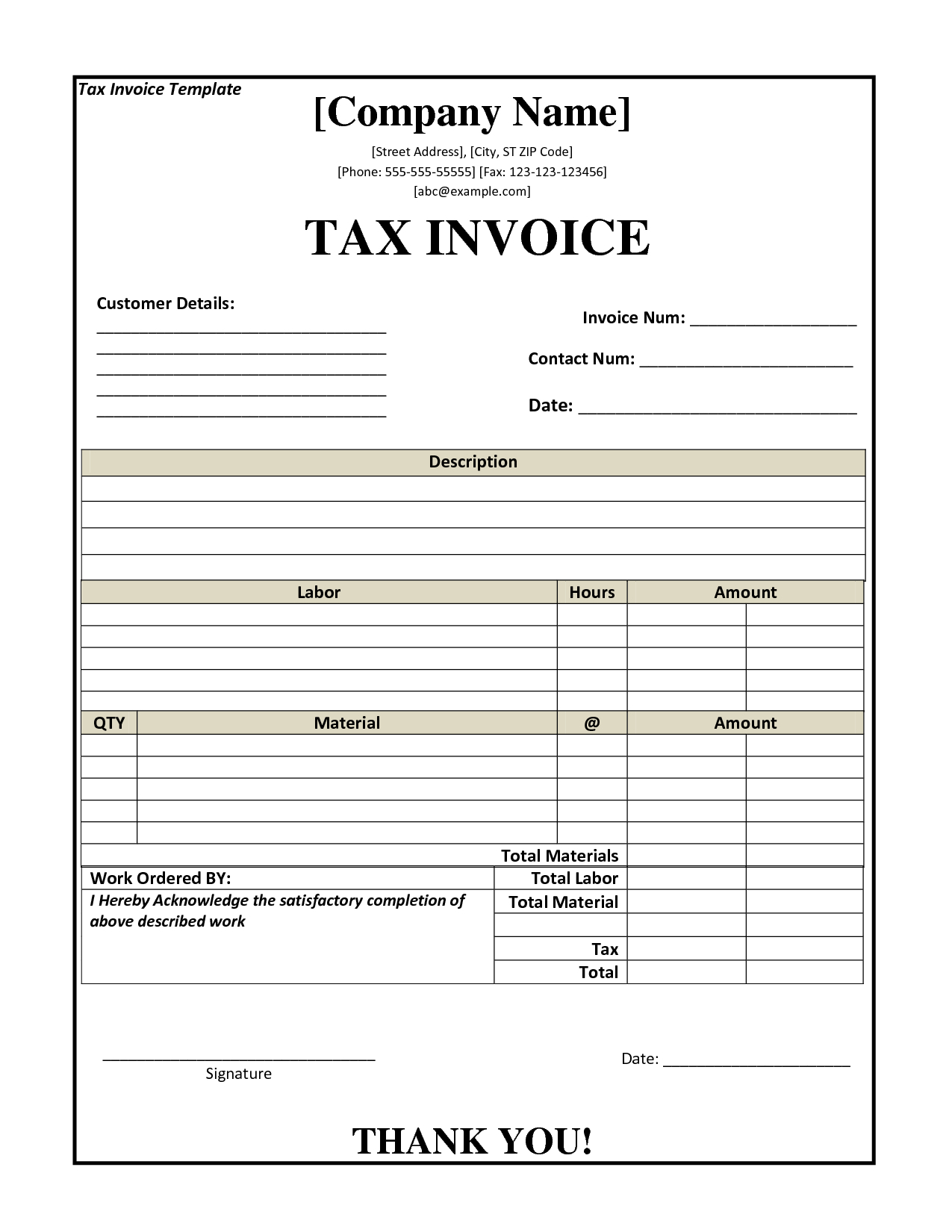 Tax Invoice Template Nz | Invoice Example Within Invoice Template New Zealand