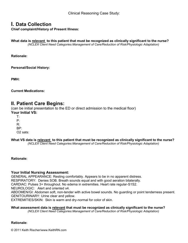 Template Clinical Reasoning Case Study2 With Regard To History Of Present Illness Template