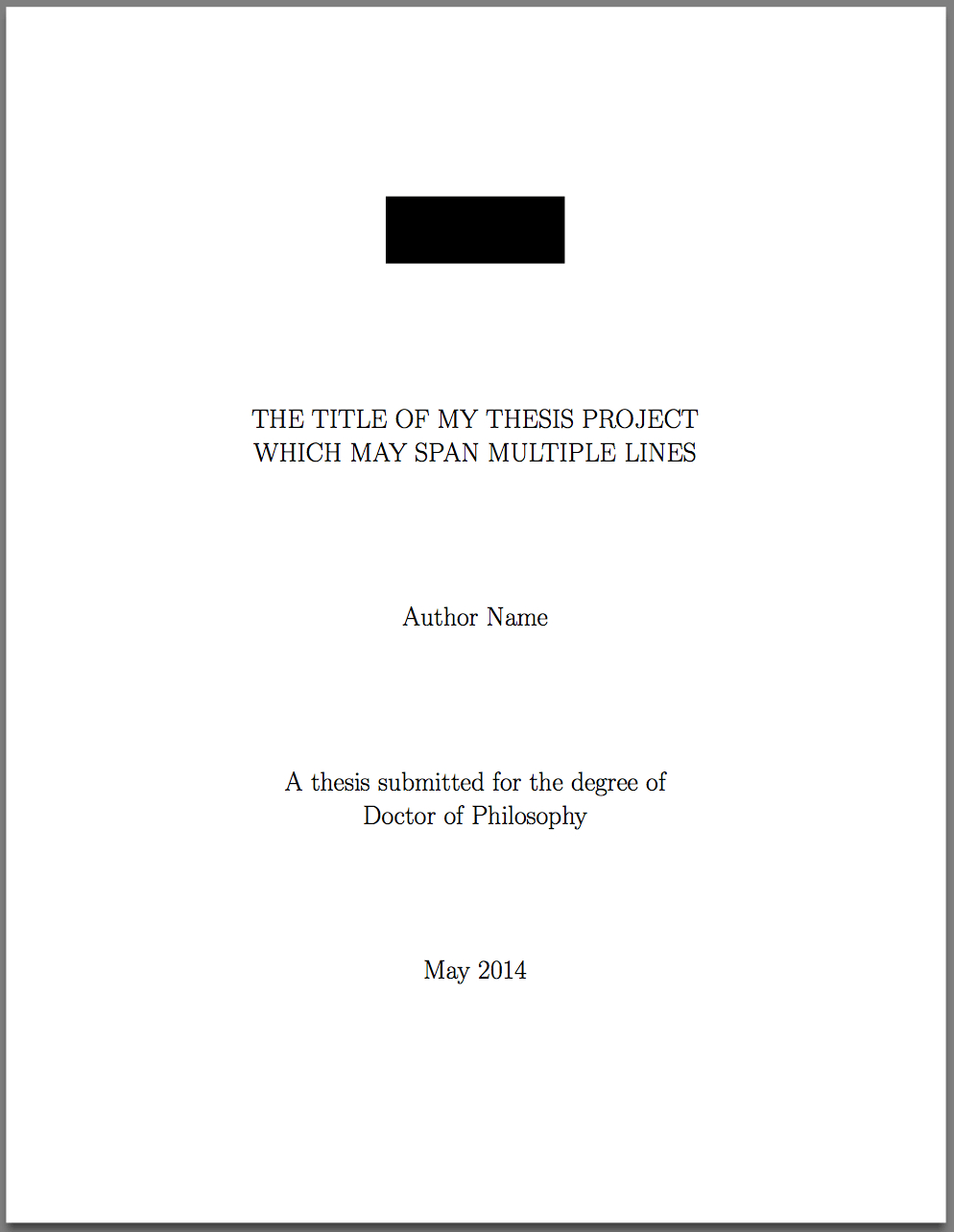 Template For Latex Phd Thesis Title Page – Texblog In Latex Template For Report