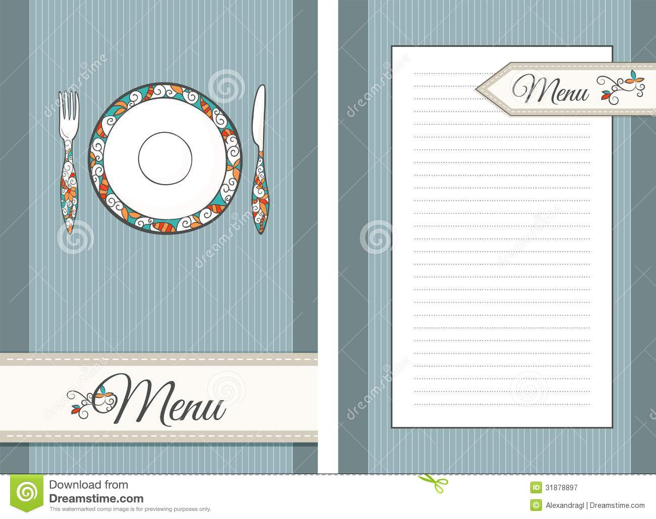 Template For Menu Stock Vector. Illustration Of Color – 31878897 For Menu Template For Pages