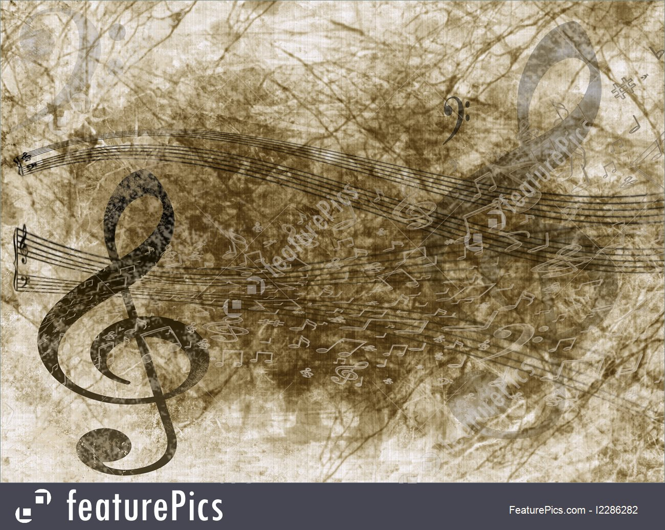Templates: Grunge Musical Notes Background – Stock Regarding Music Notes Paper Template