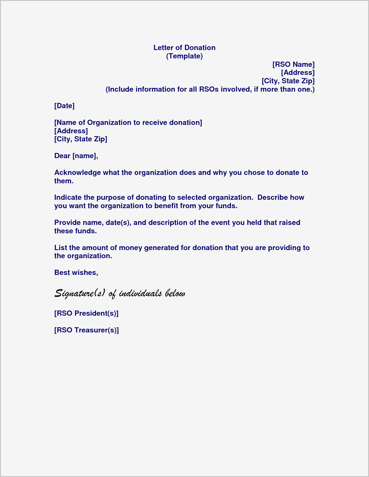 Thank You Letter Example Fundraising – Templates : Best Within Letter Template For Donations Request