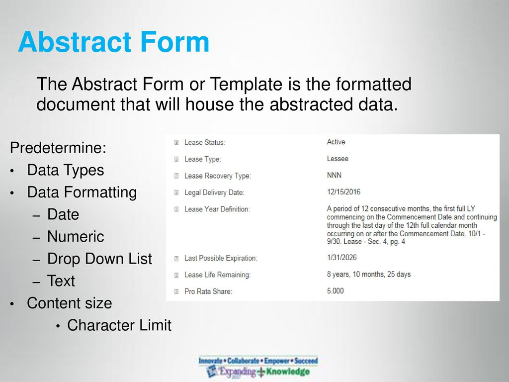 The Art Of Lease Abstracting – Ppt Download With Lease Abstract Template