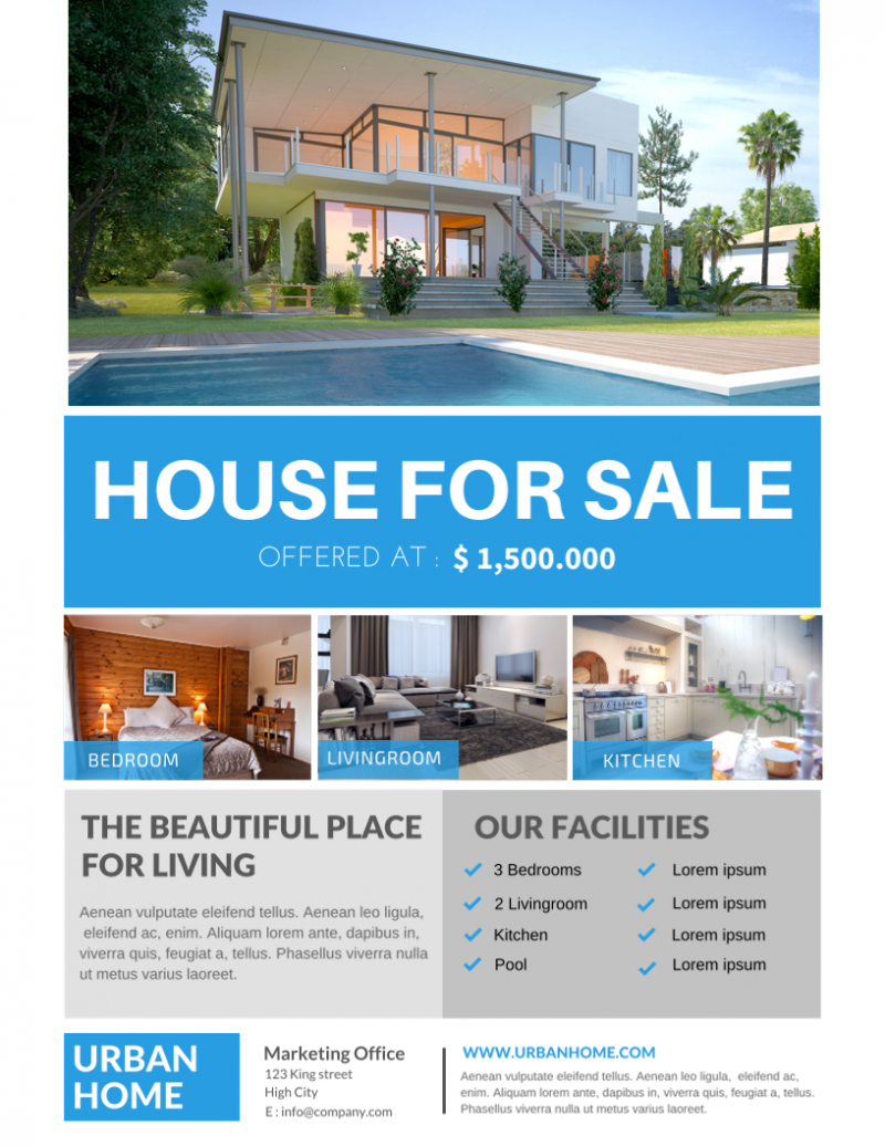 The Best Real Estate Flyer For All Realty Companies Throughout Home For Sale Flyer Template