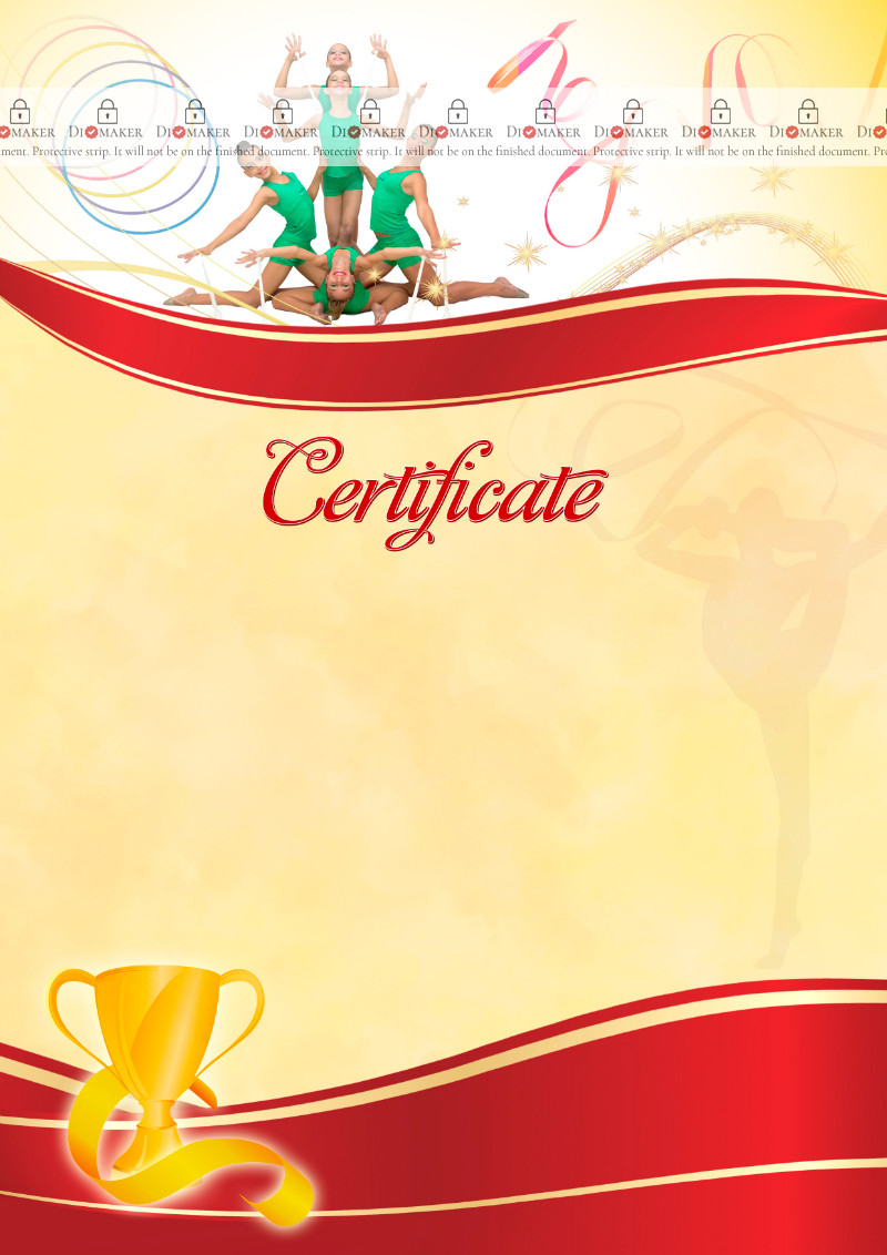 The Certificate Template «Rhythmic Gymnastics» - Dimaker Regarding Gymnastics Certificate Template