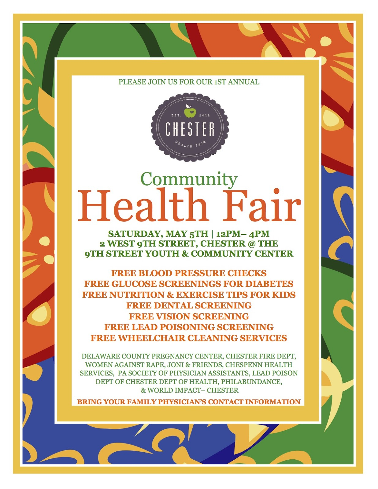 The Chester City Blog: Chester Community Health Fair Saturday Intended For Health Fair Flyer Templates Free