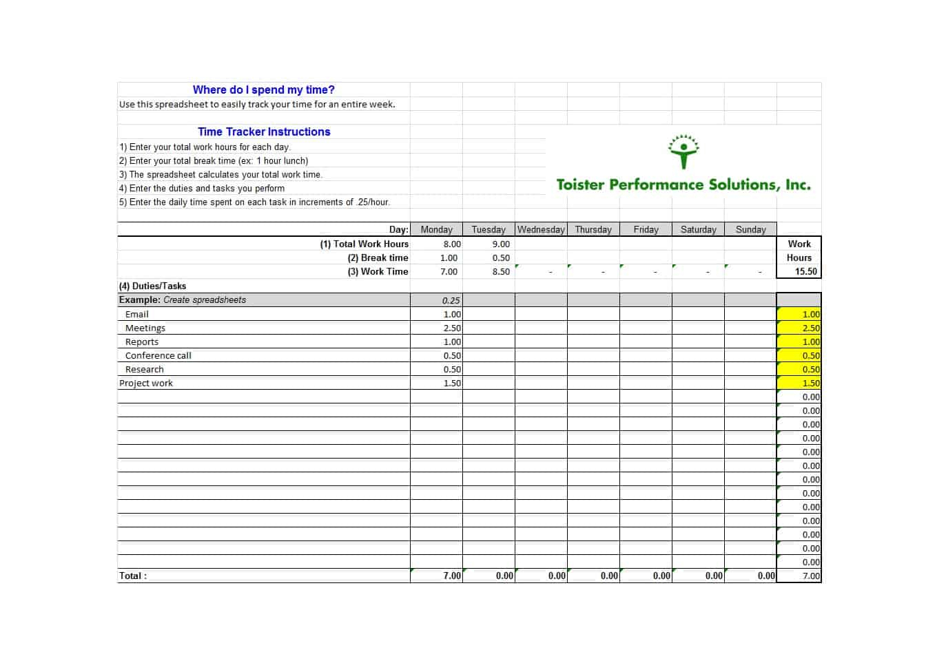 Time Tracking Spreadsheet Excel Free – Colona.rsd7 Pertaining To Invoice Tracking Spreadsheet Template