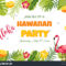 Tropical Hawaiian Poster Flamingo Party Template Stock With Regard To Hawaiian Menu Template