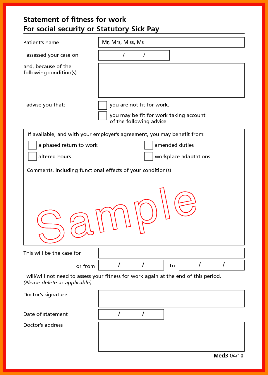 Uk Doctors Sick Note – Colona.rsd7 Inside Medical Sick Note Template
