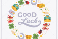 Vector Decorating Design Made Of Lucky Charms, And The Words throughout Good Luck Card Templates