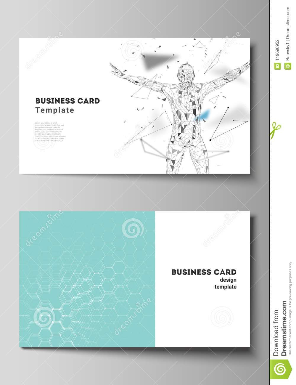 Vector Illustration Of The Editable Layout Of Two Creative For Medical Business Cards Templates Free